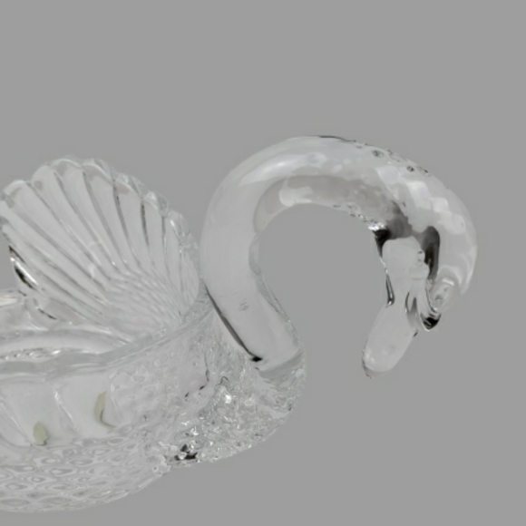 Shannon Godinger Crystal Swan Bowl centerpiece dish bowl clear - Picture 14 of 15